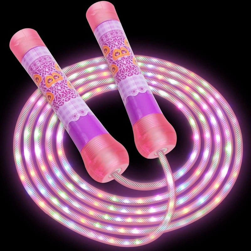 Ynanimery Light Up Jump Rope, LED Jump Rope for Kids Girls Women Jumping Fitness, Tangle-Free Jumping Rope with Adjustable Size & Colorful Lights,Glow in The Dark Party Supplies Outdoor Indoor Exercise - Image 1